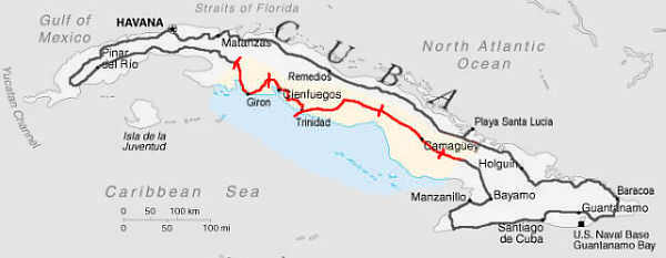 Cuba: Section 2 Route Map