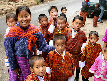 Kids in Wangdue Phodrang